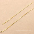 14K Yellow Gold Filled Wholesale DIY Jewelry Findings Box Chain Ear Threader Wire With Open Ring Earring Components